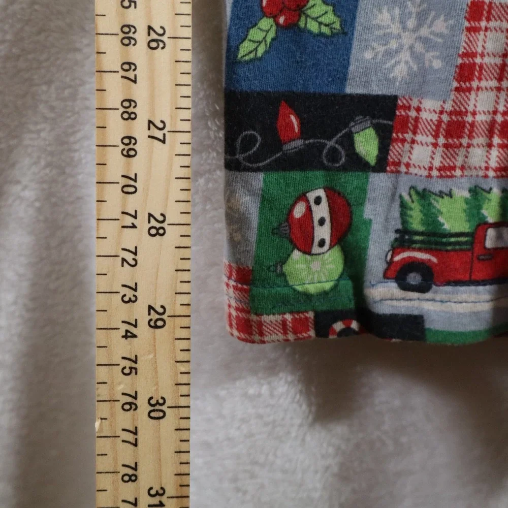 Holiday Time Men's S Christmas Pajama Pants Patchwork Print Red Truck Gingerbrea
